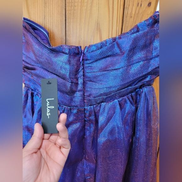 Strapless Shimmering Purple Gown - Picture 7 of 15